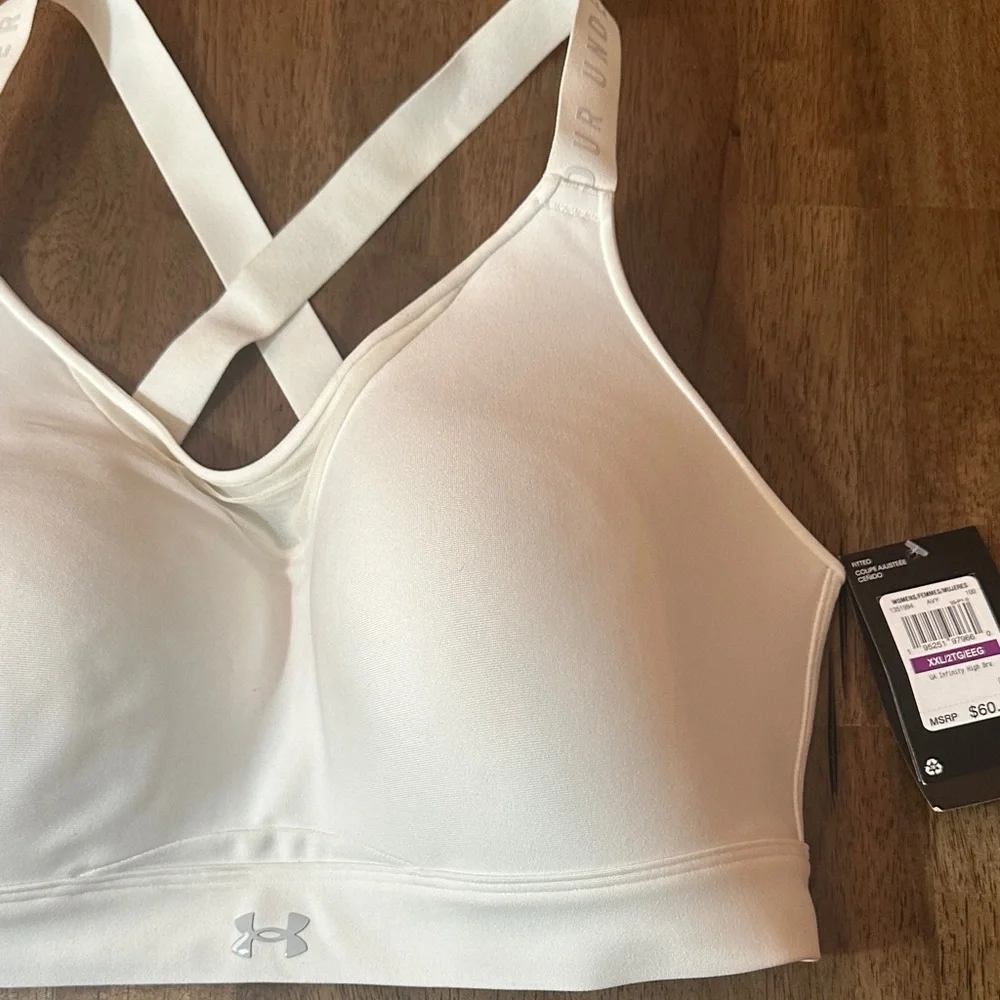 Under Armour White Crossback Light Support Sports Bra. NWT. Size XXL - Picture 6 of 10